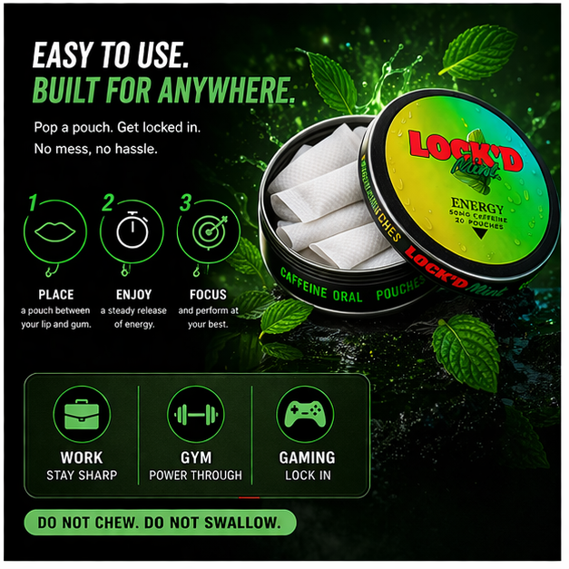 LOCK'D Mint (20 Caffeine Pouches)